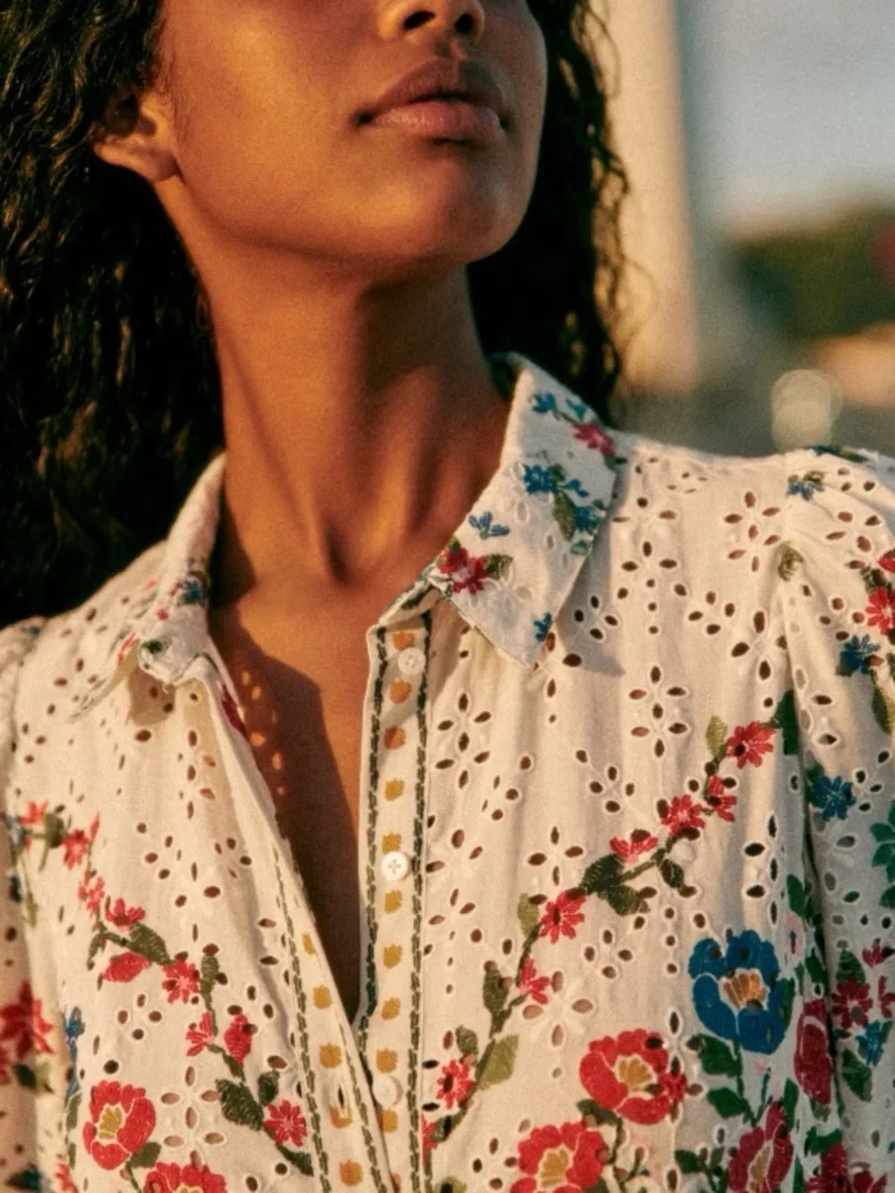 Sezane x Farm Rio Bella Dress in Jardim Romantico Cream Floral Dress FR34/US2 - Picture 2 of 9